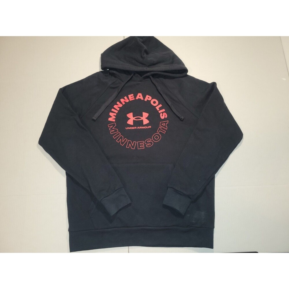 Under Armour Minneapolis Minnesota Hooded Sweatshirt Mens Size Medium Black‎ Red